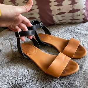 Madewell heeled sandals with ankle strap